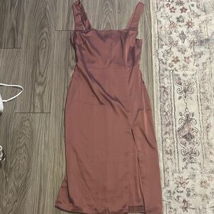 Babaton Mauve Front Slit Dress